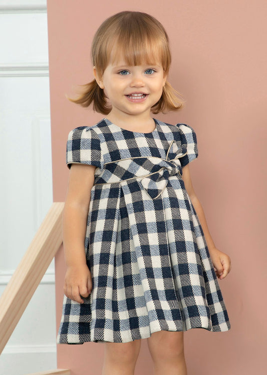 ABEL & LULA PLAID DRESS - NAVY