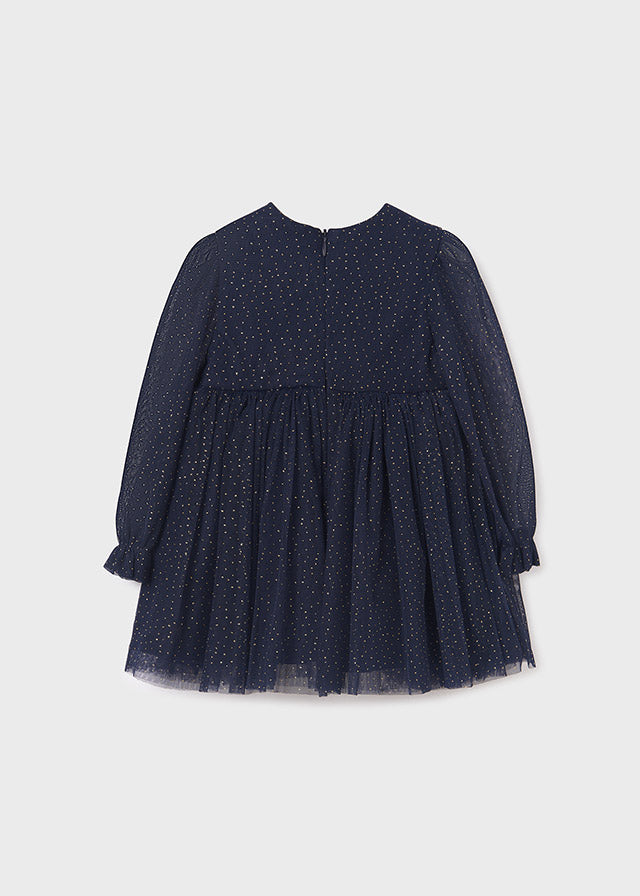 ABEL & LULA SHIMMER TULLE DRESS - NAVY