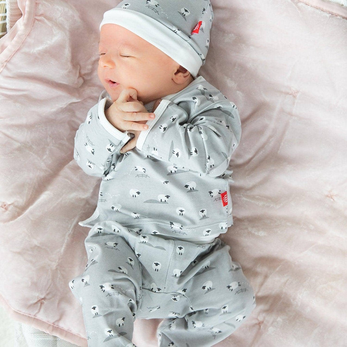 MAGNETIC BABY BAA BAA BABY GRAY KIMONO 3 PC SET