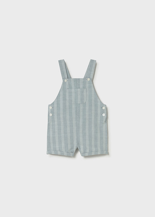 MAYORAL LINEN STRIPED DUNGAREE JADE