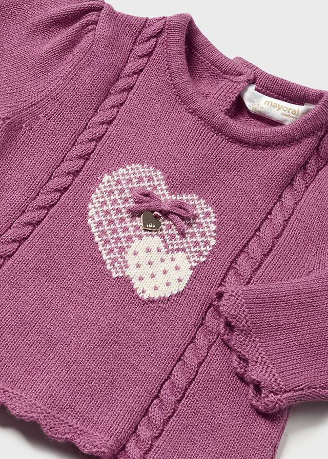 MAYORAL JACQUARD SWEATER - EGGPLANT