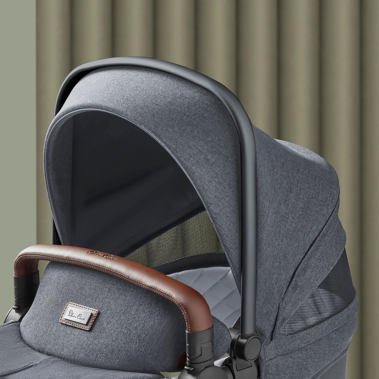 SILVER CROSS WAVE TANDEM BASSINET WITH SUSTAINABLE FABRICS
