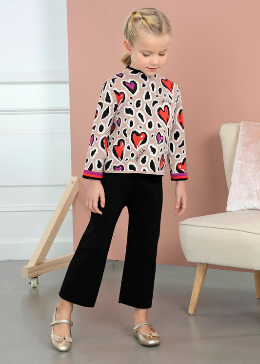 ABEL & LULA HEART SWEATER AND PANT SET
