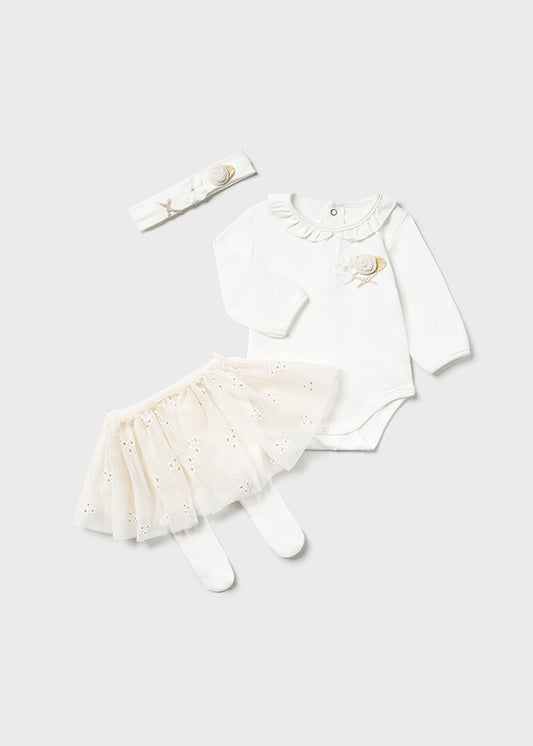 MAYORAL BODYSUIT WITH TUTU - CHAMPAGNE