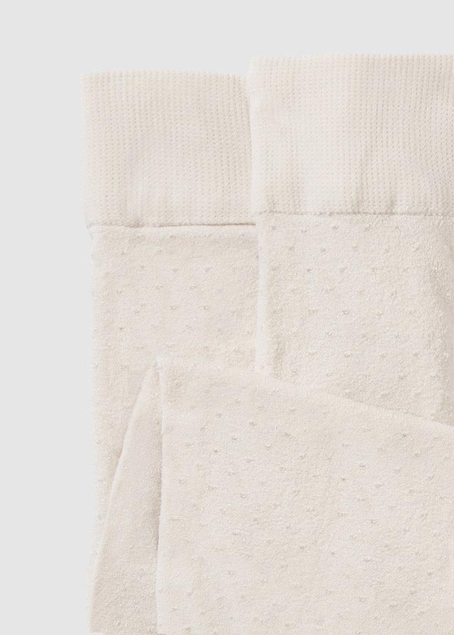 ABEL & LULA POLKA DOT JACQUARD TIGHTS - OFF WHITE
