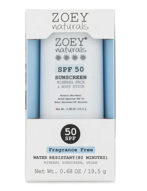ZOEY NATURALS SPF50 MINERAL SUNSCREEN STICK