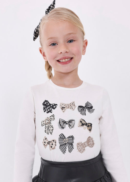 MAYORAL LONG SLEEVE T-SHIRT - NATURAL BLACK