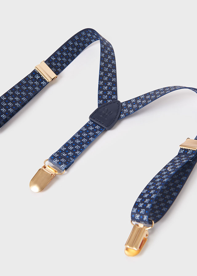 ABEL & LULA LOGO SUSPENDERS - NAVY BLUE