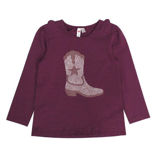 PURPLE COWGIRL BOOT TULIP HEM TUNIC