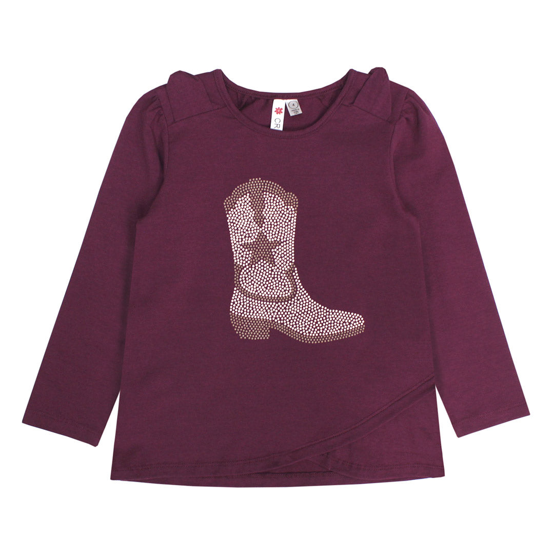 PURPLE COWGIRL BOOT TULIP HEM TUNIC