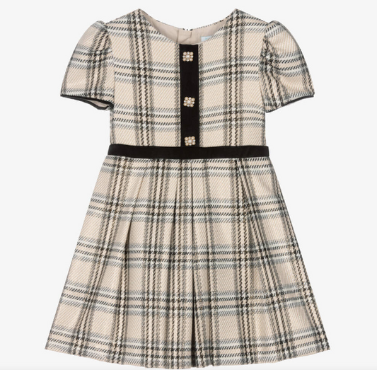 ABEL & LULA EMBOSSED PLAID DRESS