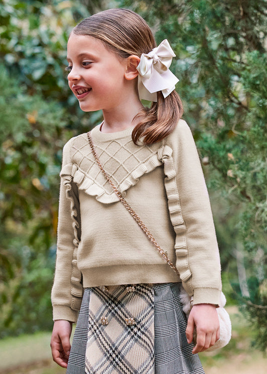 ABEL & LULA RUFFLED KNIT SWEATER