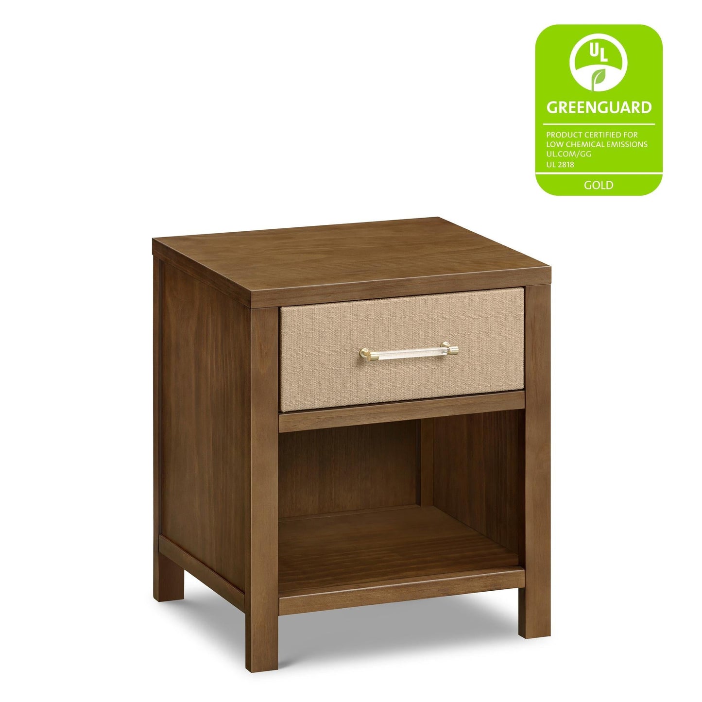 ELOISE NIGHTSTAND, ASSEMBLED WHITE DRIFTWOOD AND PERFORMANCE PEARL