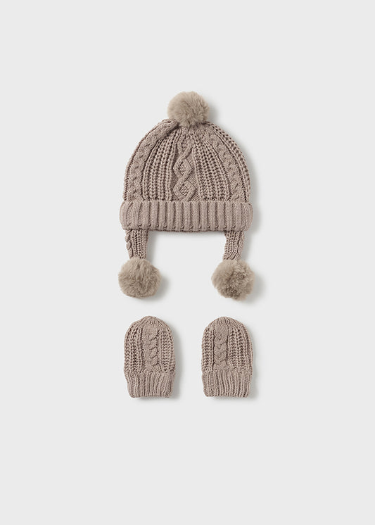 MAYORAL HAT & MITTENS SET - MOLE MELANGE