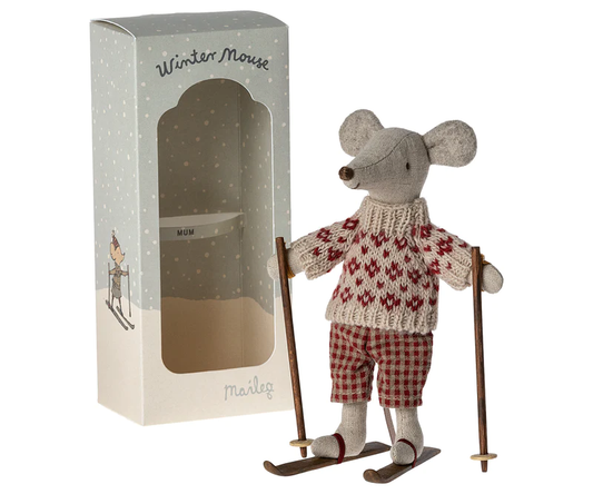 MAILEG WINTER MOUSE SKI SET, MUM