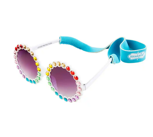 WHITE ROUND SUNGLASSES