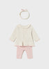 MAYORAL 3 PIECE KNIT SET - ROSE