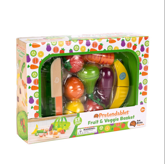 PRETENDABLES FRUIT & VEGGIE BASKET SET