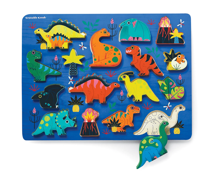 CROCODILE CREEK 16PC WOODEN DINOSUAR PUZZLE