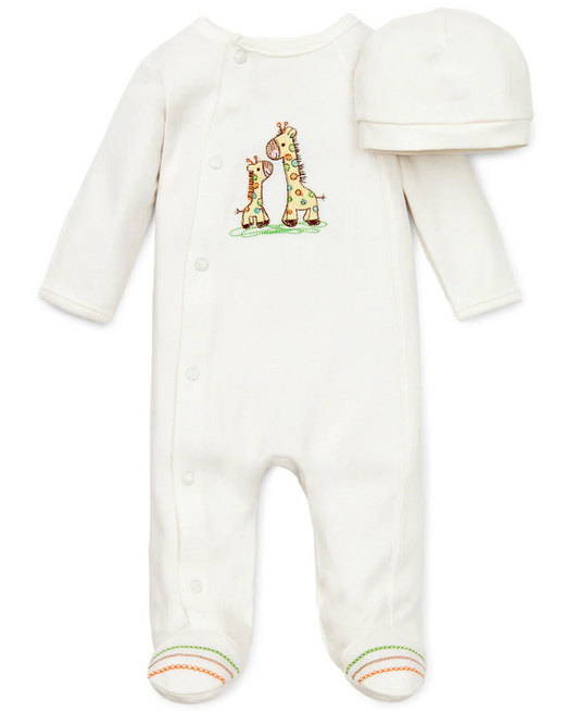GIRAFFE FOOTIE AND HAT
