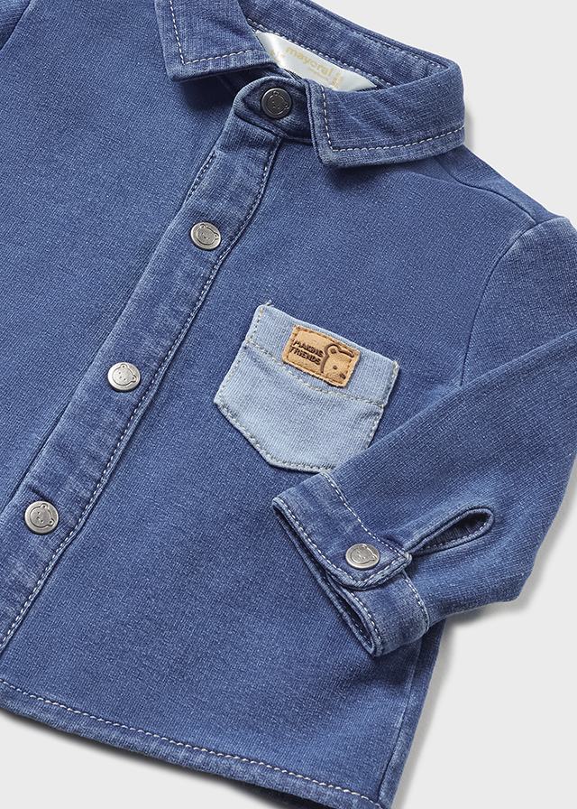 MAYORAL LONG SLEEVE FLEECE DENIM SHIRT