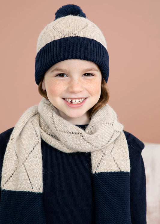 ABEL & LULA TWO COLOR HAT & SCARF SET