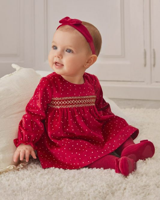 MAYORAL RED VELVET DRESS