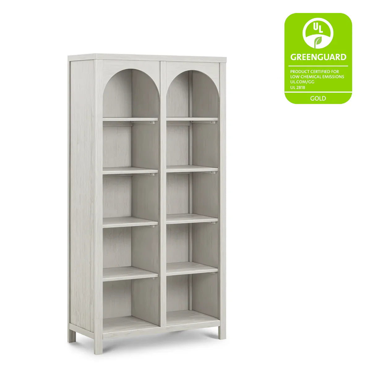 Eloise Bookcase, Assembled in White Driftwood