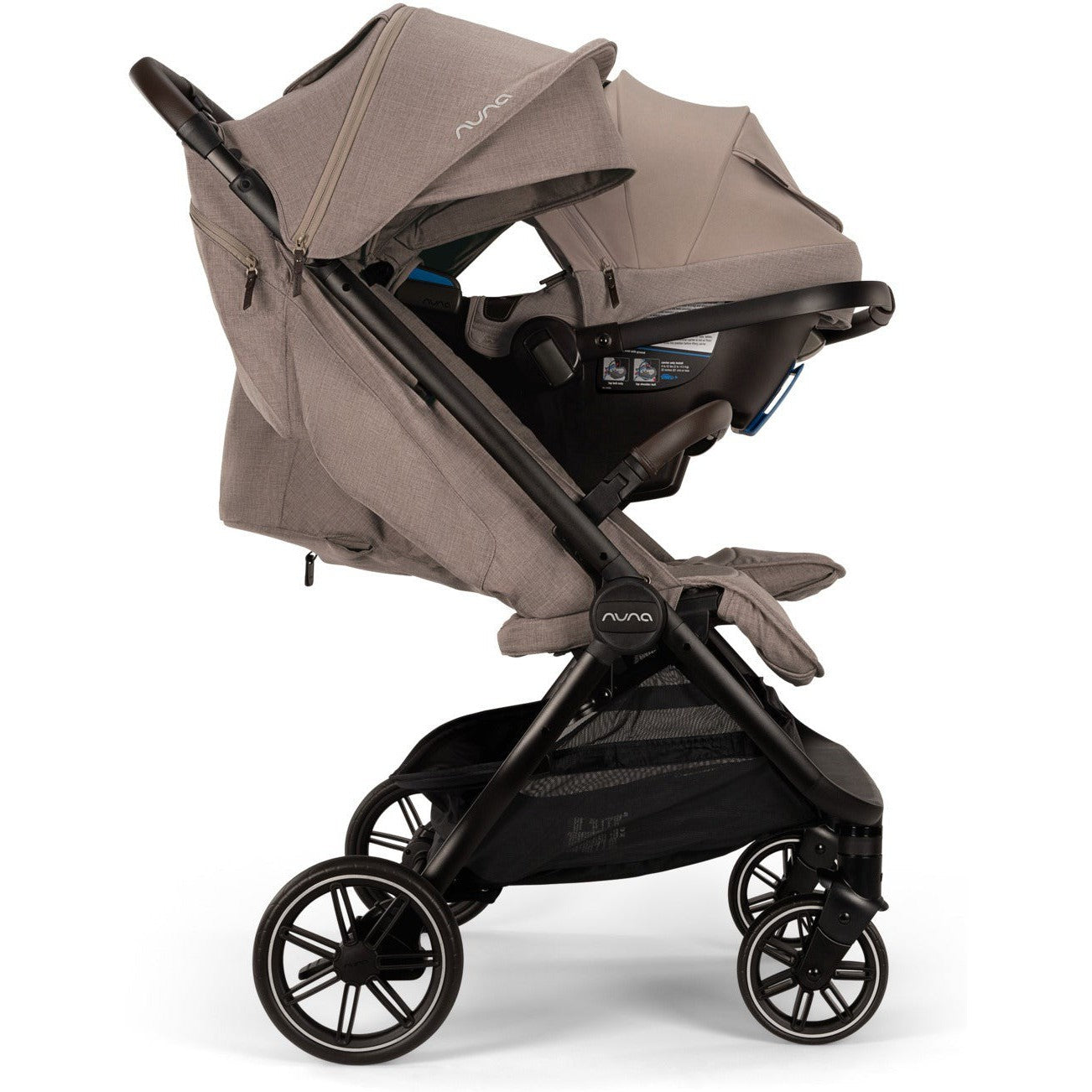NUNA TRVL DUBL STROLLER CAVIAR