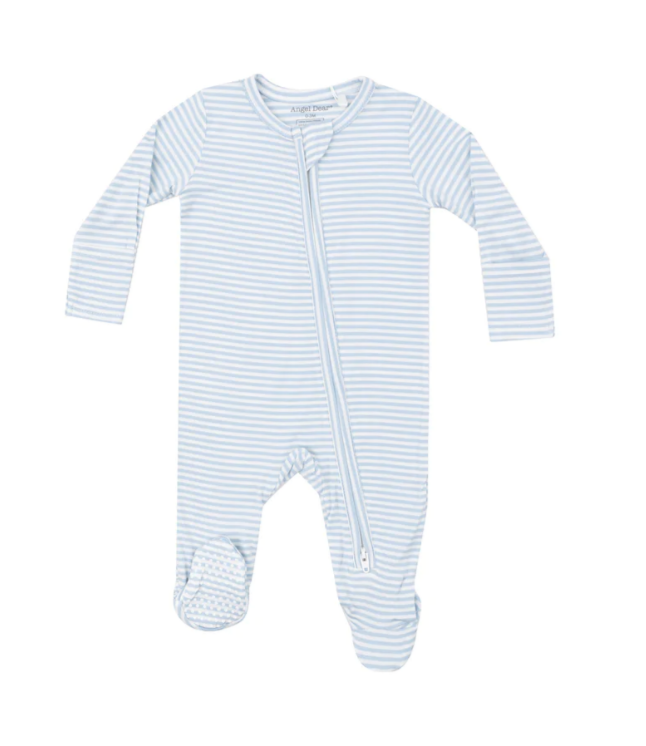 ANGEL DEAR BLUE STRIPE 2 WAY ZIPPER FOOTIE