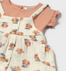 MAYORAL OVERALL AND T SHIRT SET - PEACH