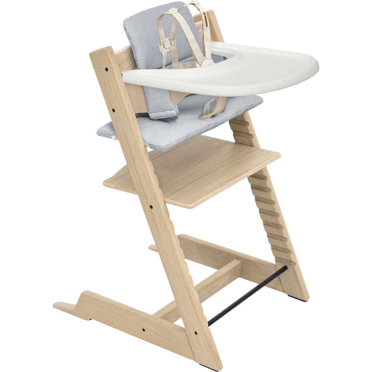 STOKKE TRIPP TRAPP HIGH CHAIR² OAK WITH CUSHION + STOKKE TRAY