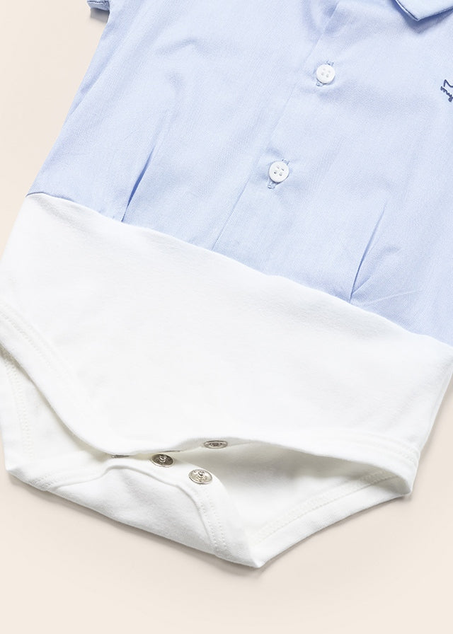 MAYORAL SHORT SLEEVE SHIRT BODYSUIT- BLUE