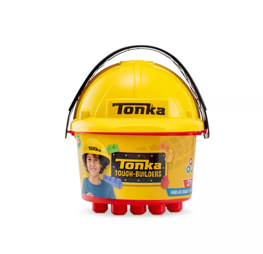 TONKA TOUGH BUILDERS HARD HAT & LARGE SIZE BUILDING BLOCK AND BUCKET PLAYSET