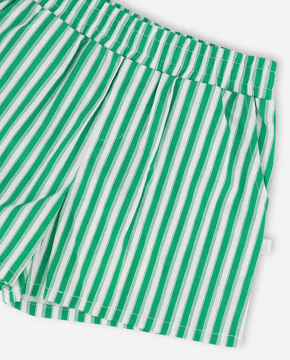 DEUX PAR DEUX STRIPED SHORTS - GREEN