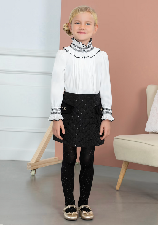 ABEL & LULA POLKA DOT GLITTER TIGHTS- BLACK