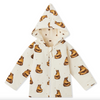 MILKBARN REVERSIBLE WAFFLE KNIT HOODED JACKET - HONEY BEAR