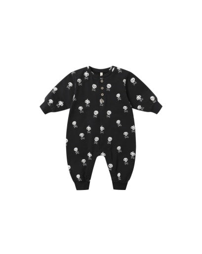 QUINCY MAE RELAXED FLEECE JUMPSUIT - CROSSBONES