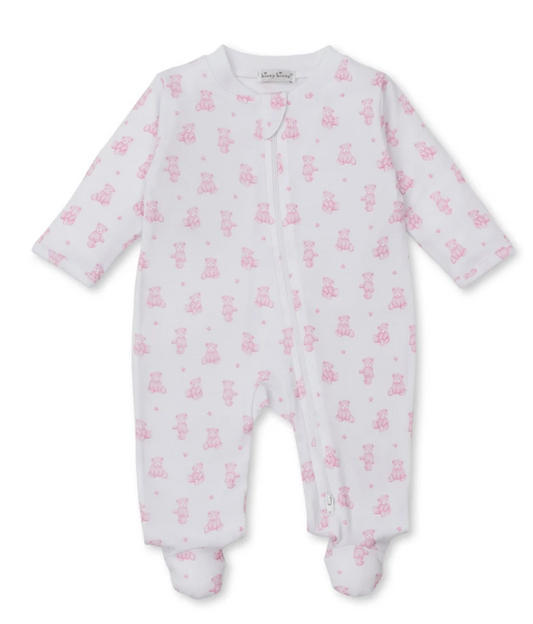 TEDDY BEARS ZIP PINK FOOTIE