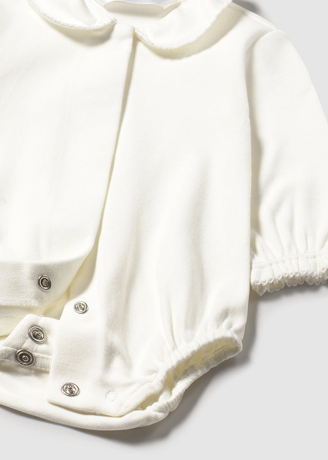 MAYORAL GIRL COLLARED BODYSUIT CREAM