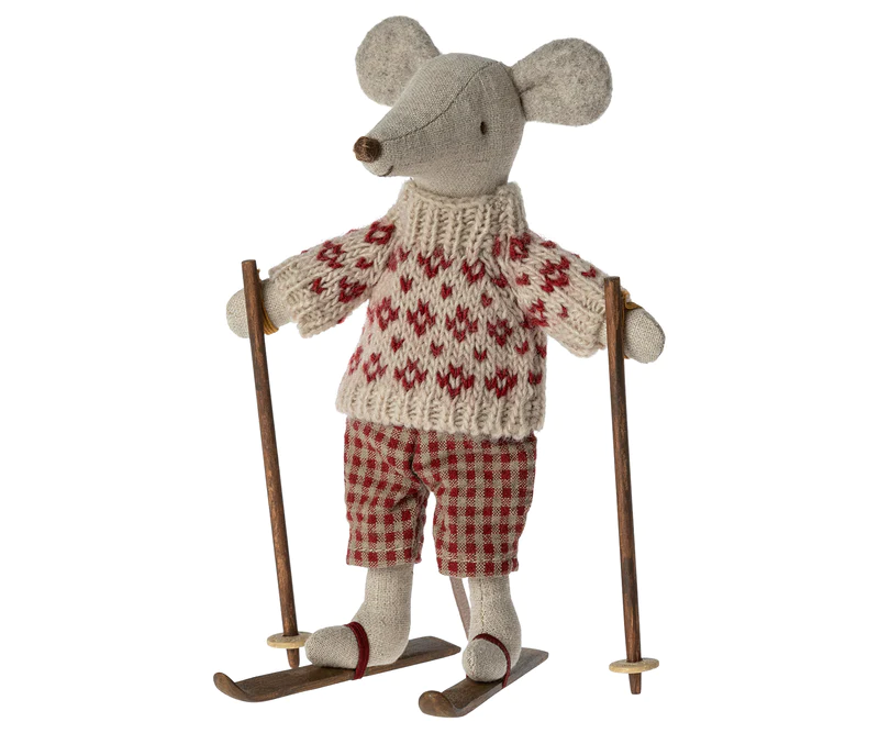 MAILEG WINTER MOUSE SKI SET, MUM