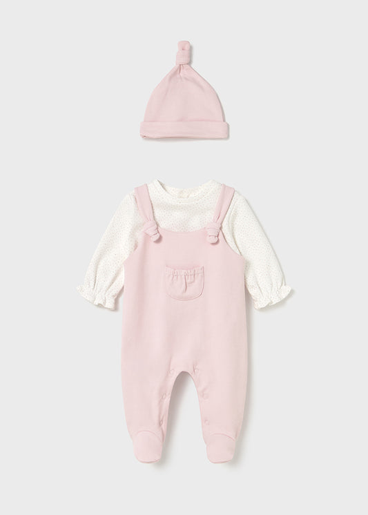 MAYORAL ONE PIECE WITH HAT PINK