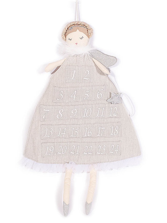 SILVER ANGEL LINEN ADVENT CALENDAR