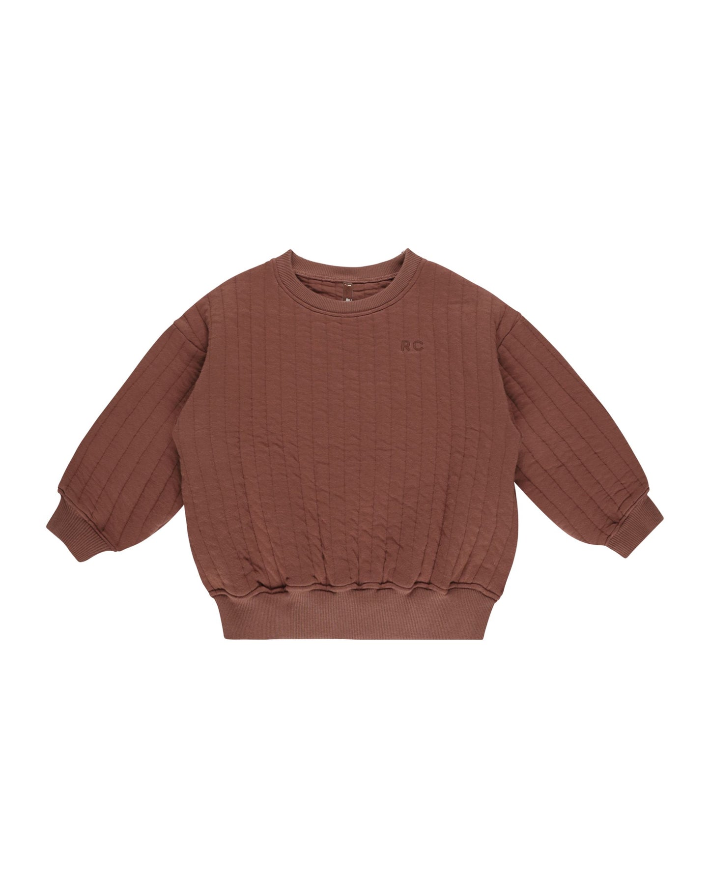 RYLEE AND CRU QUILTED SWEATSHIRT BRICK