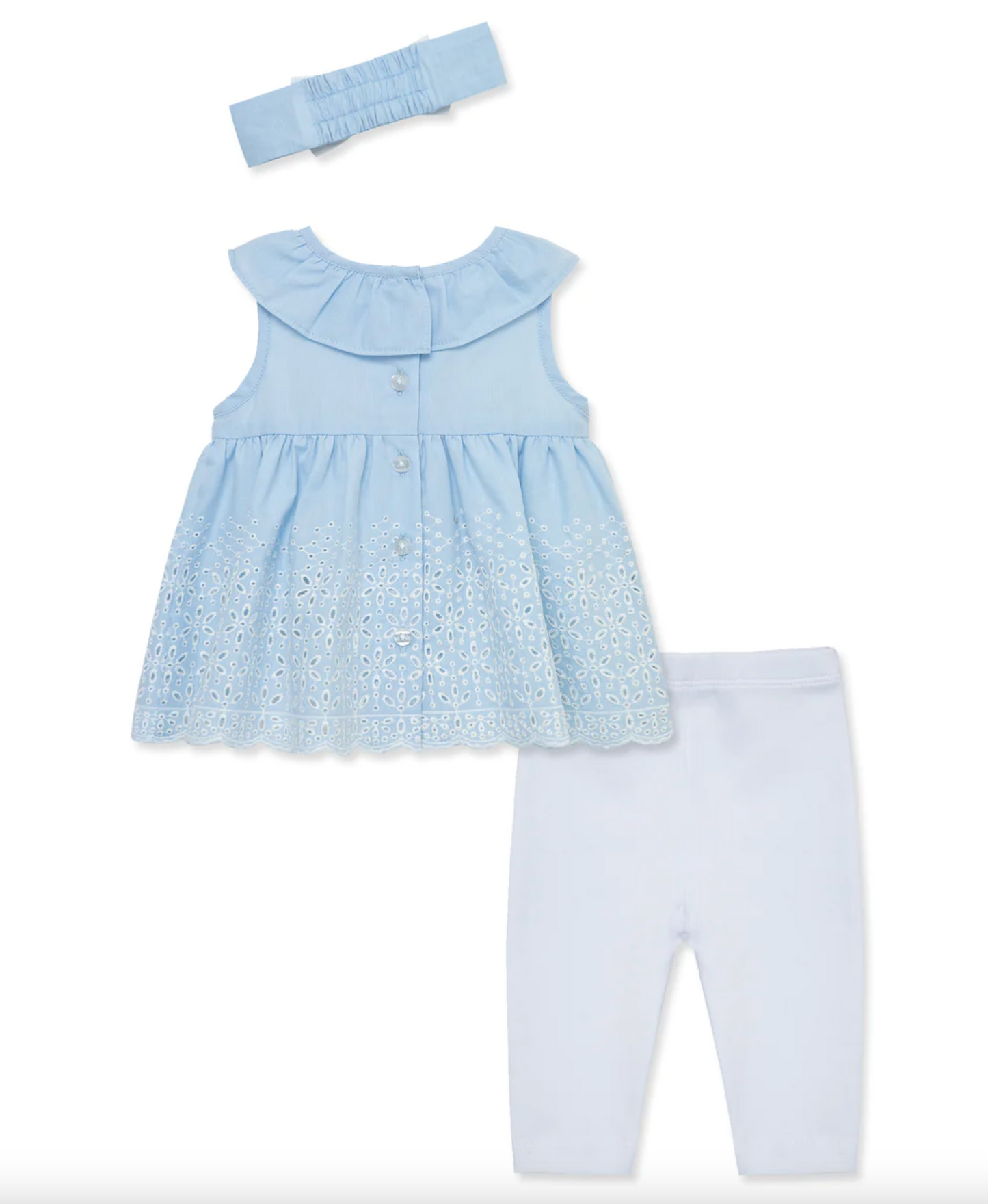 BLUE EYELET SUNSUIT