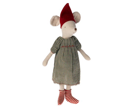 MAILEG MEDIUM CHRISTMAS MOUSE, GIRL-DRESS
