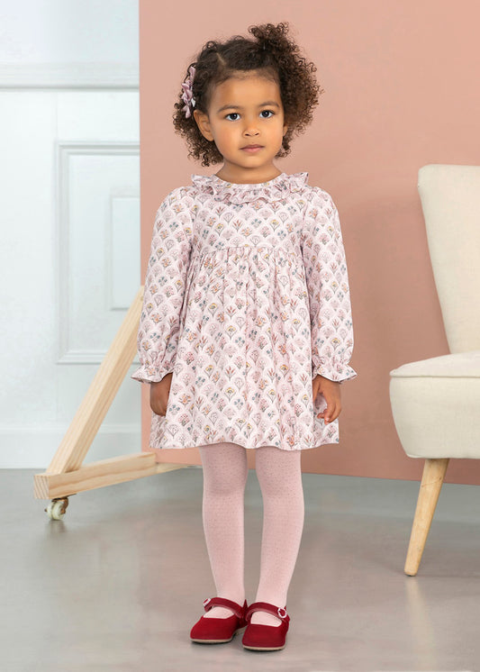 ABEL & LULA POLKA DOT JACQUARD TIGHTS - PINK