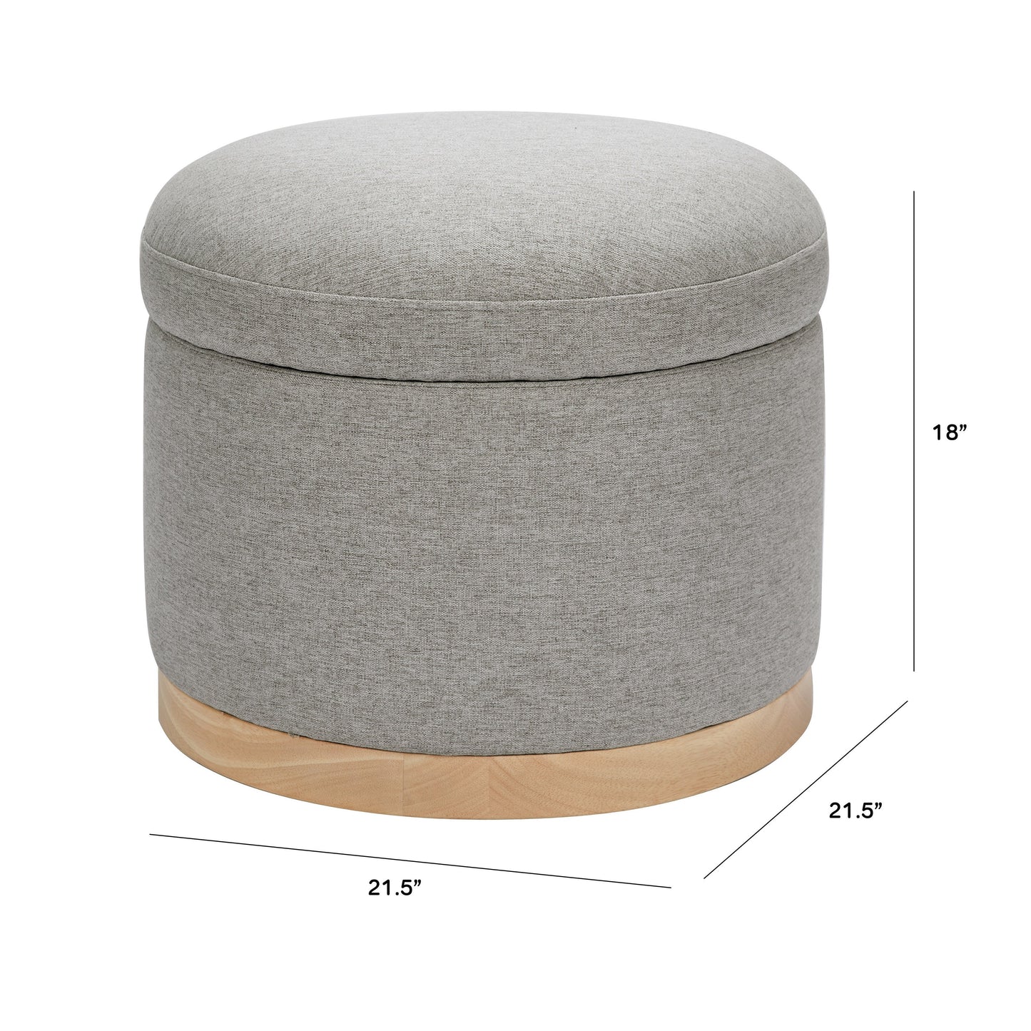 BABYLETTO NAKA STORAGE OTTOMAN IN ECO-PERFORMANCE FABRIC | WATER REPELLENT & STAIN RESISTANT