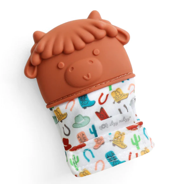 ITZY MITT TEETHING MITTENS - HIGHLAND COW