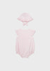 MAYORAL LINEN ROMPER WITH HAT - PINK